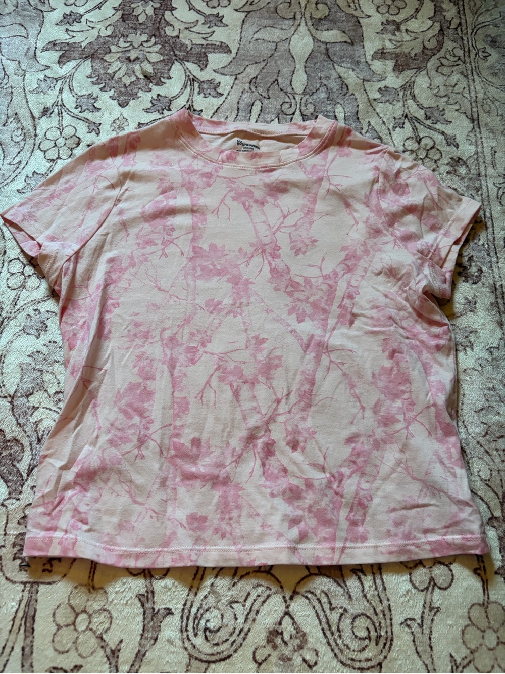 No Boundaries Pink camo Short Sleeve Tee